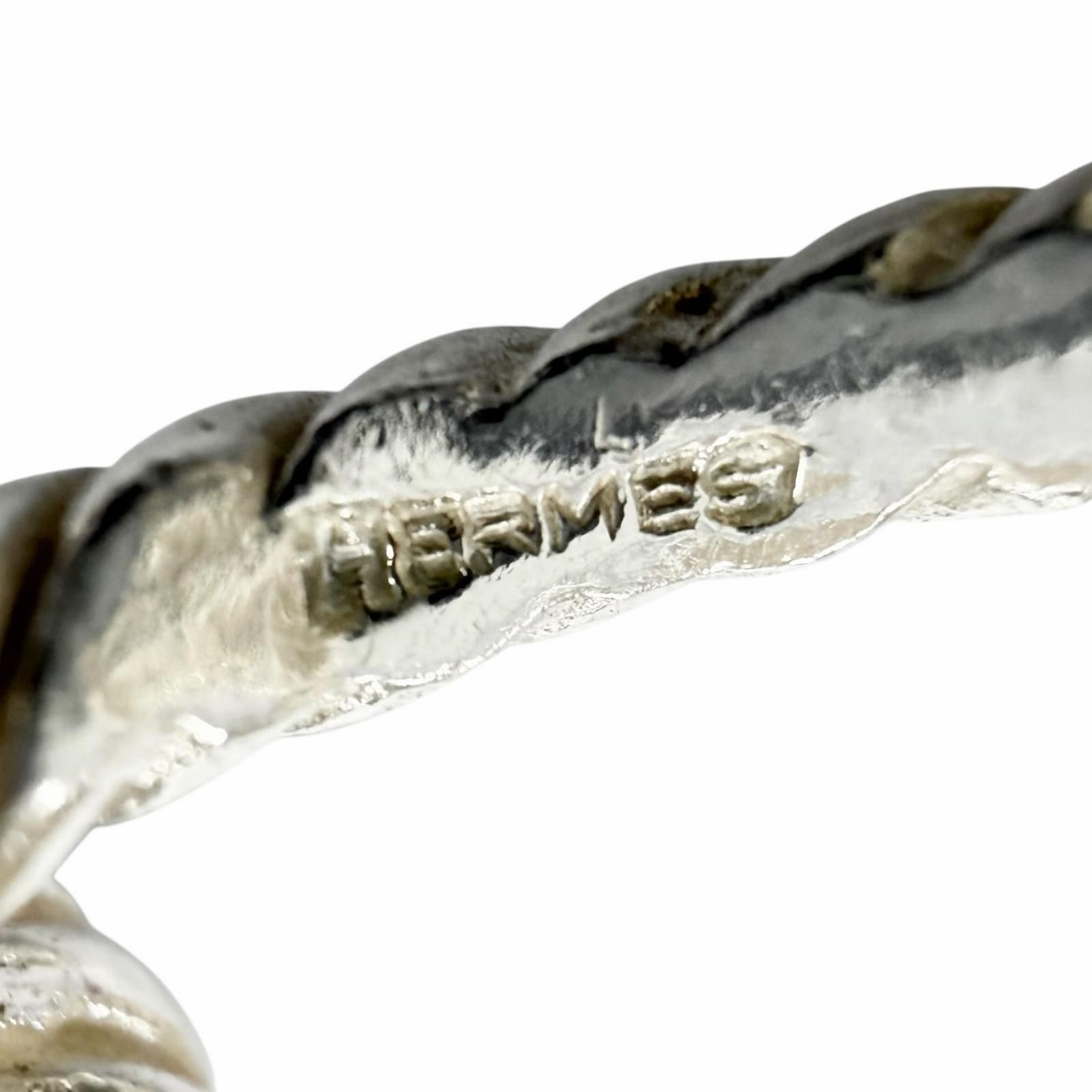美品▼HERMES エルメス 925 ロープモチーフ カフスボタン カフリンクス シルバー フランス製 総重量13.85g メンズ アクセサリー 美品▽HERMES エルメス 925 ロープモチーフ カフスボタン カフリンクス