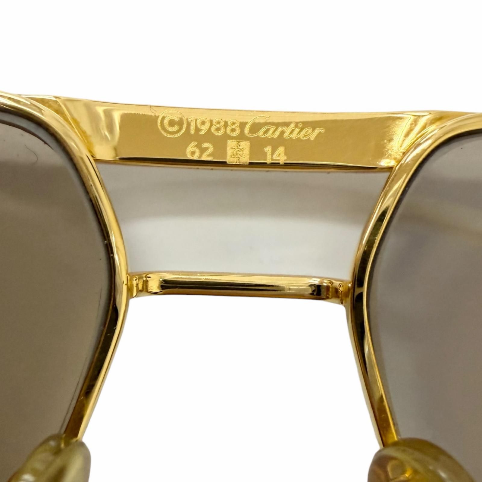 【極美品】Cartier カルティエ　トリニティ　ヴァーティゴ　サングラス 極美品□Cartier カルティエ ヴィンテージ トリニティ ツーブリッジ