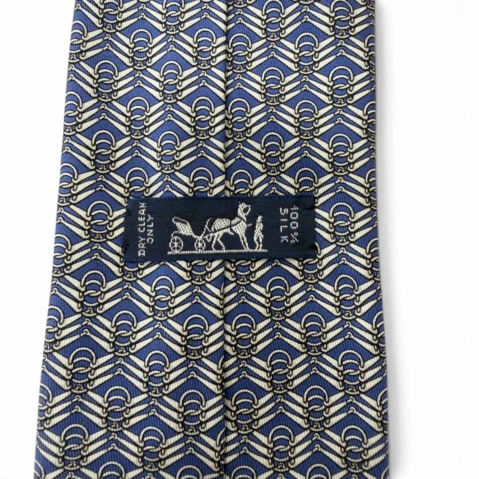 極美品□HERMES エルメス 7824 UA シルク100% ホースビット 総柄