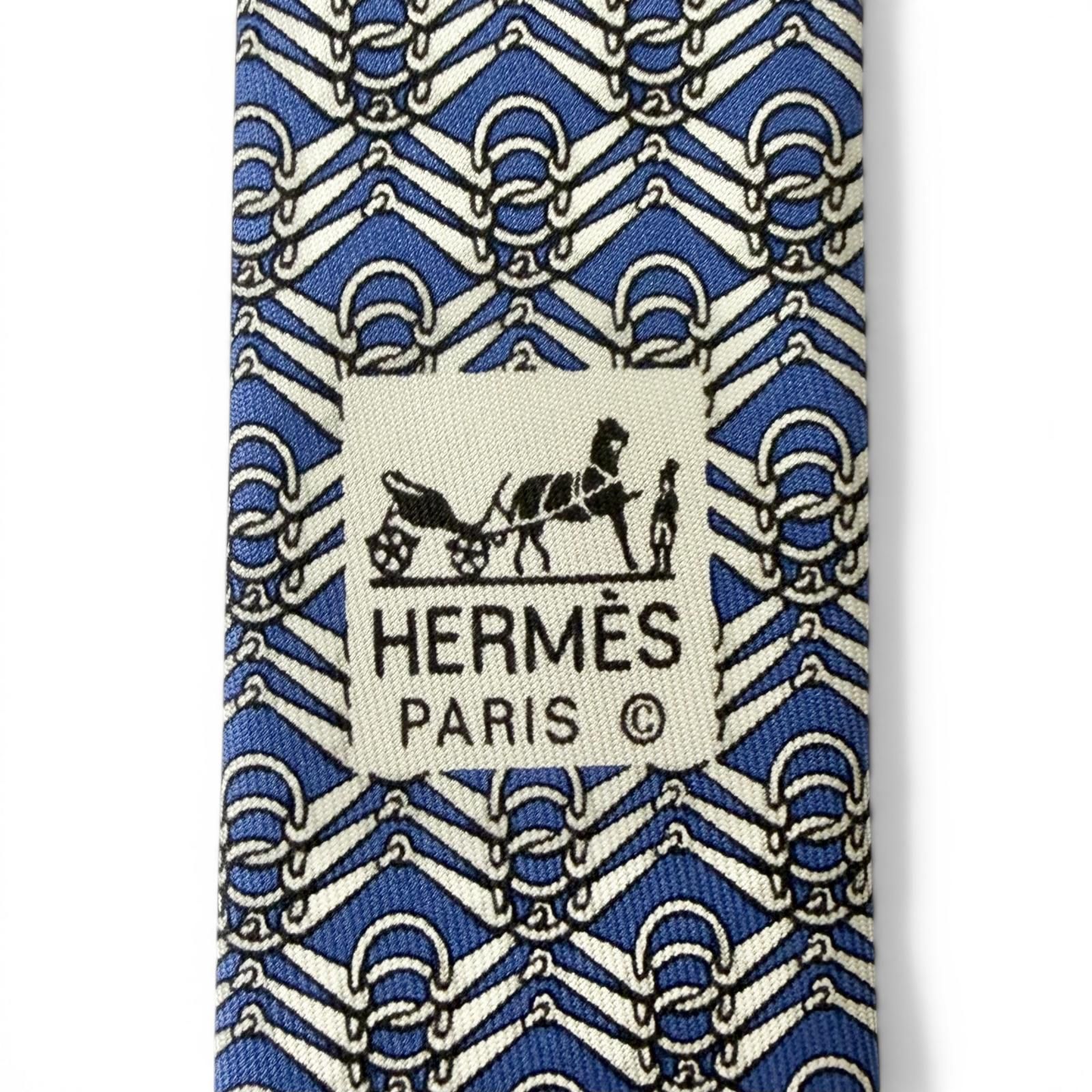 極美品□HERMES エルメス 7824 UA シルク100% ホースビット 総柄