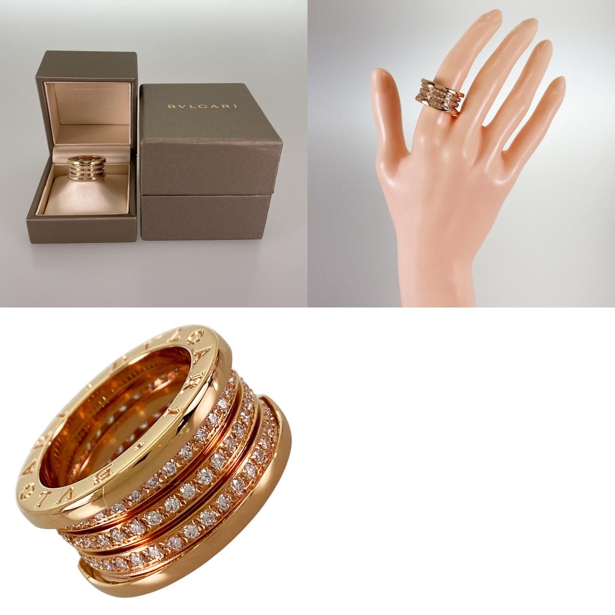 ブルガリ BVLGARI ビーゼロワン 4バンド K18PG ダイヤモンド 13号(53 