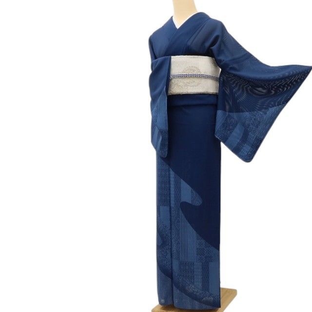 百華❀Y5024◇正絹 仕付け糸付き 手縫い仕立て 夏着物 寄せ柄 トール