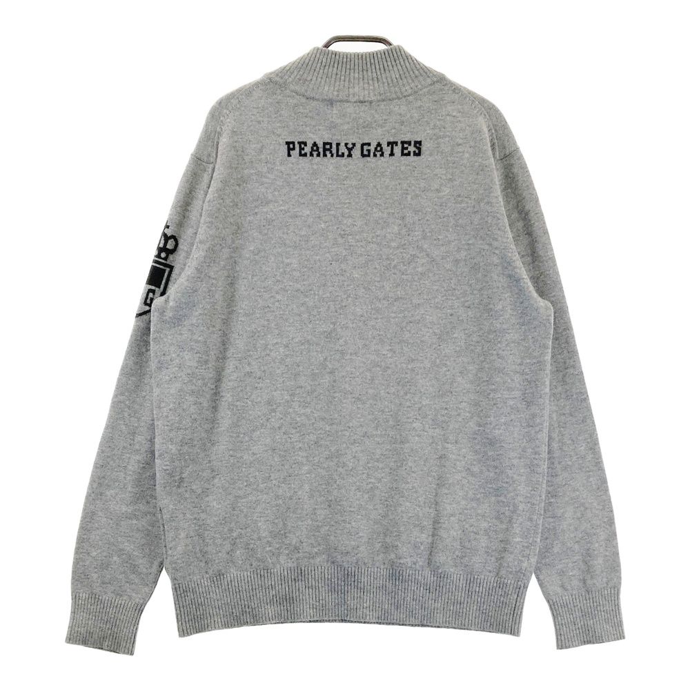 パーリーゲイツ グレー ハーフジップ カシミヤ入り セーター パーリー