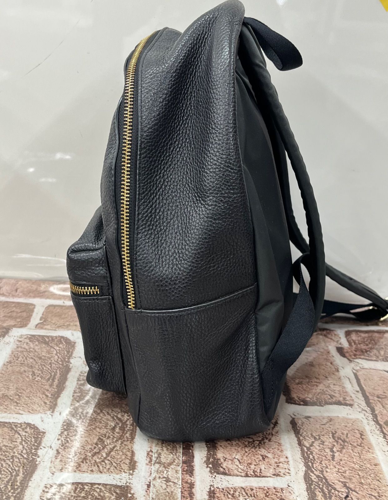 1円 □ 美品 コーチ リュック F30550 ブラック系 レザー お買い物 通勤 