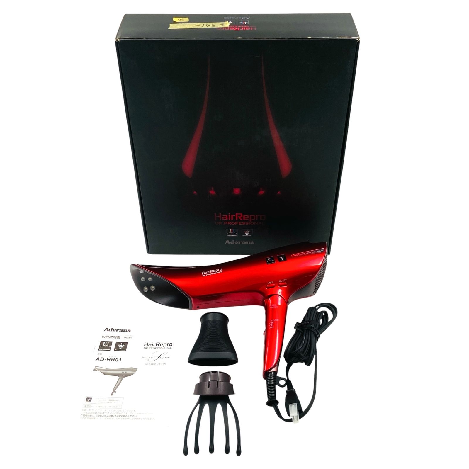 美品】アデランス ヘアドライヤー N-LED SONIC AD-HR01-R レッド