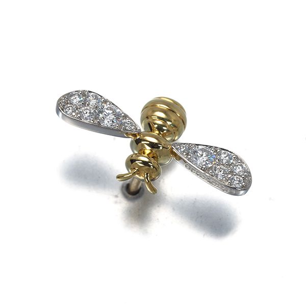 ギメル ブローチ ダイヤ ダイヤモンド 0.180ct 蜂 ハチ アニマル ピン