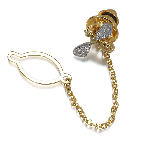 ギメル ブローチ ダイヤ ダイヤモンド 0.180ct 蜂 ハチ アニマル ピン