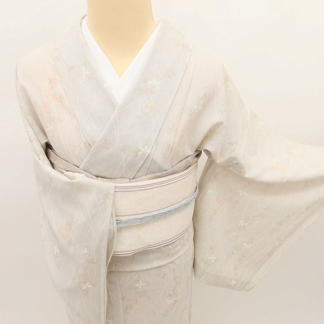 百華❀Y5026◇美品 正絹 手縫い仕立て 夏着物 絽 小紋 - メルカリ