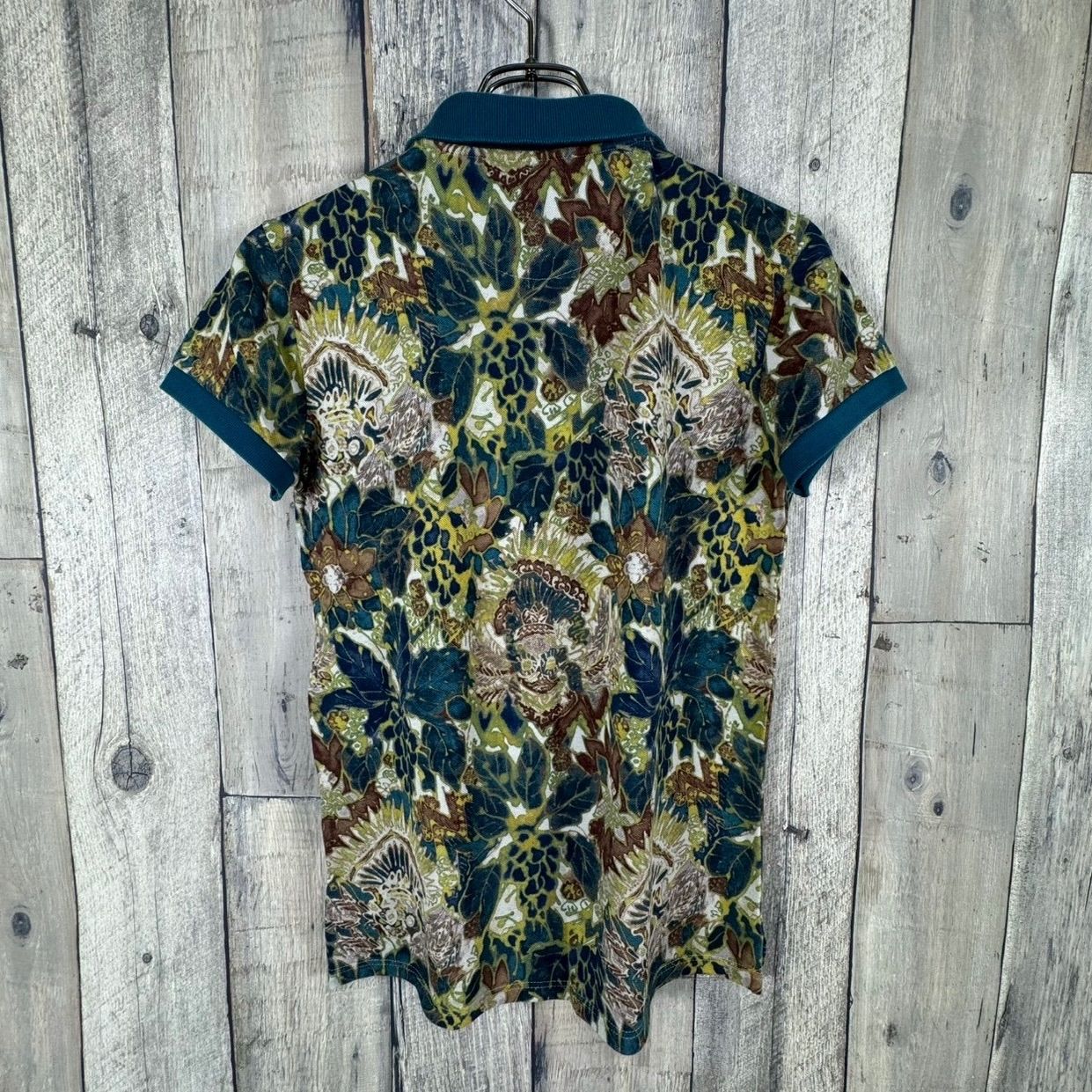 【極美品】ETRO エトロ イタリア製 花柄 ポロシャツ 半袖 L コットン ETRO エトロ MADE IN ITALY イタリー イタリア製 総柄 半袖 コットン