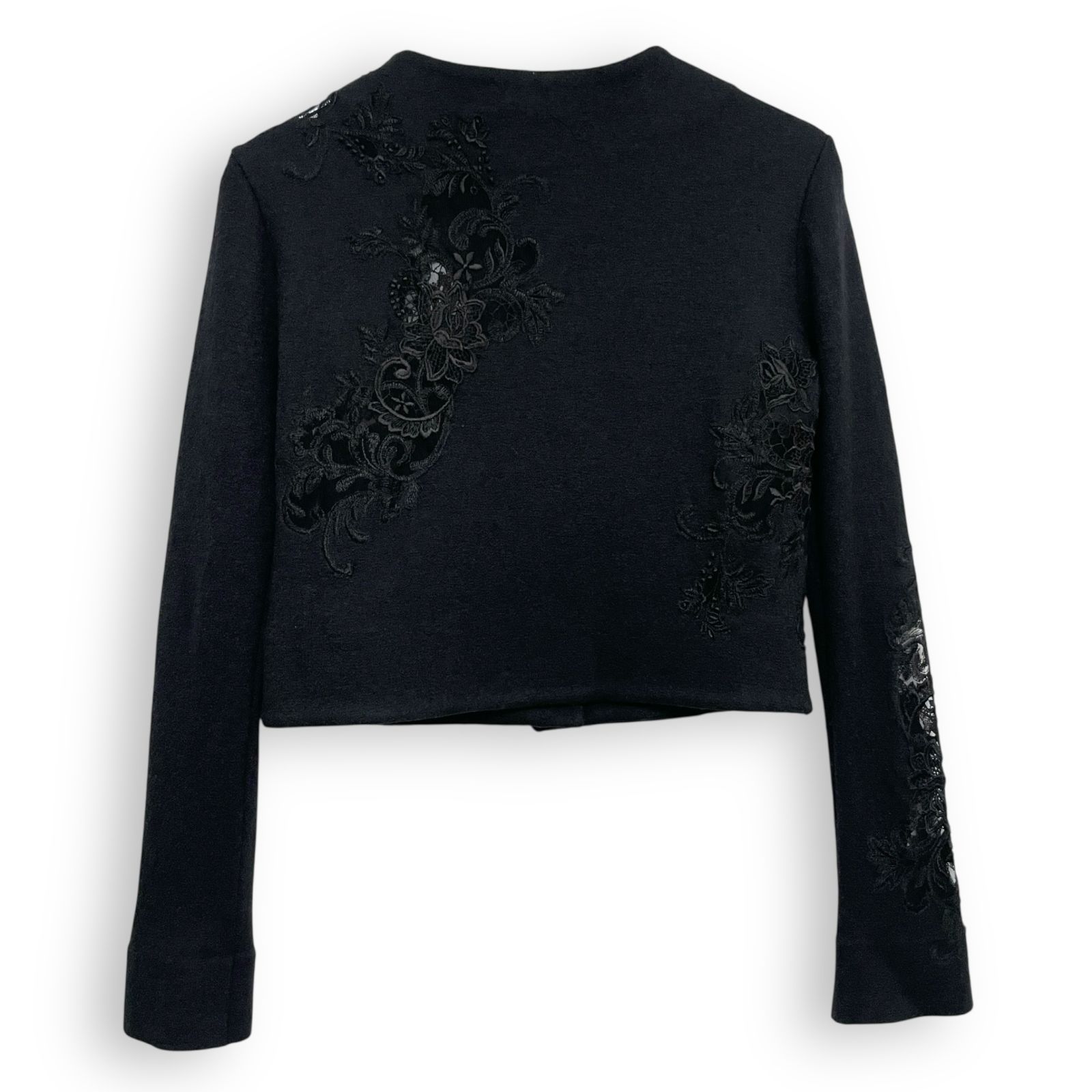 【新品同様】エルマンノシェルヴィーノ　カーディガン　レース　ニット　ウール ERMANNO SCERVINO エルマンノ シェルヴィーノ 刺繍 レース ウール