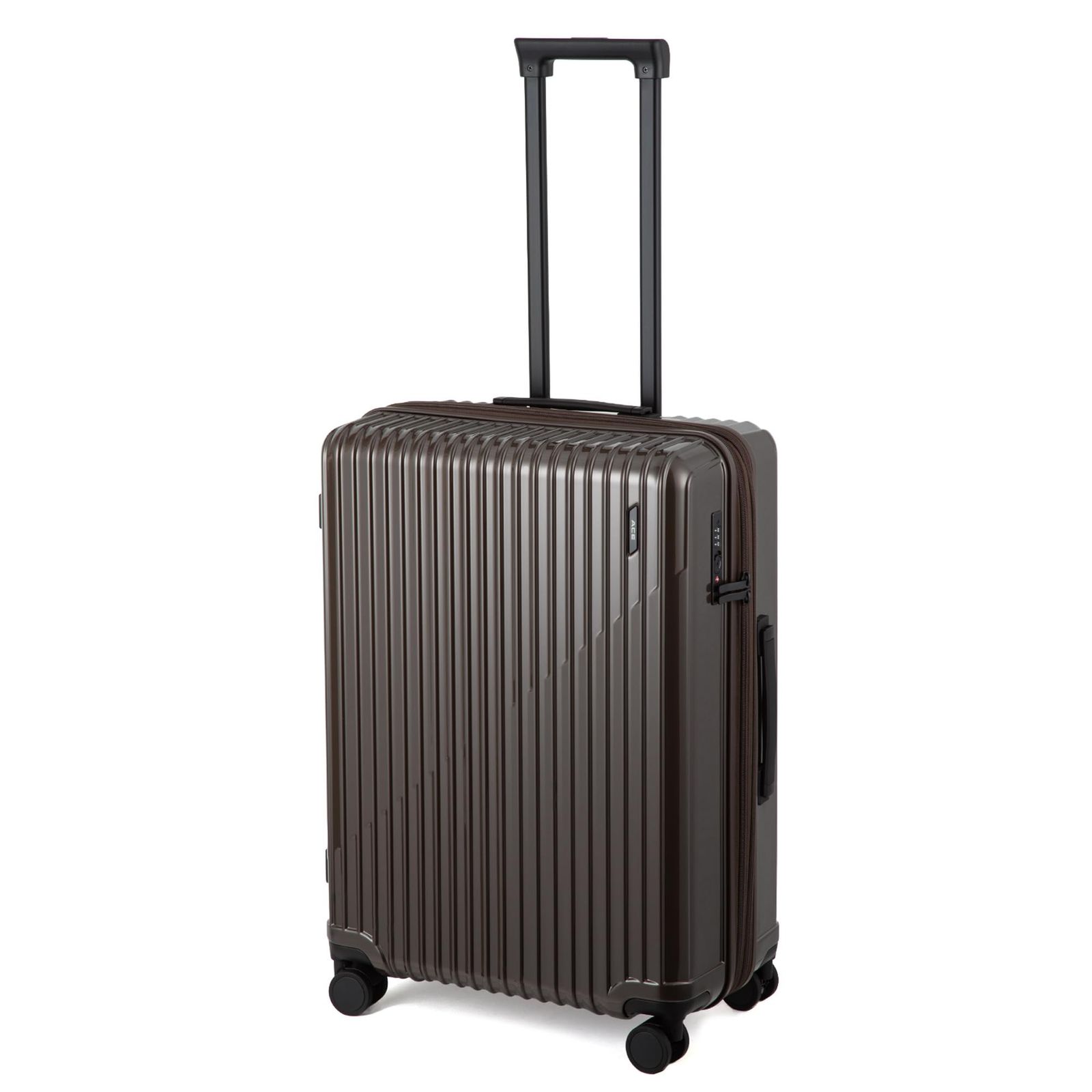 新品 [エース] スーツケース ストッパー 容量拡張 キャリーケース クレスタS ブラウン Mサイズ 60/73L