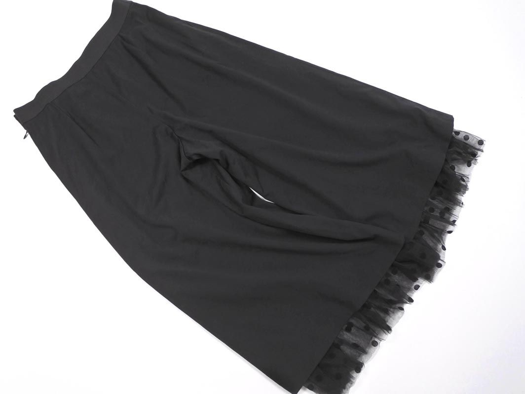 MUVEIL WORK ミュベールワーク 裾レース ワイド パンツ size38/黒 