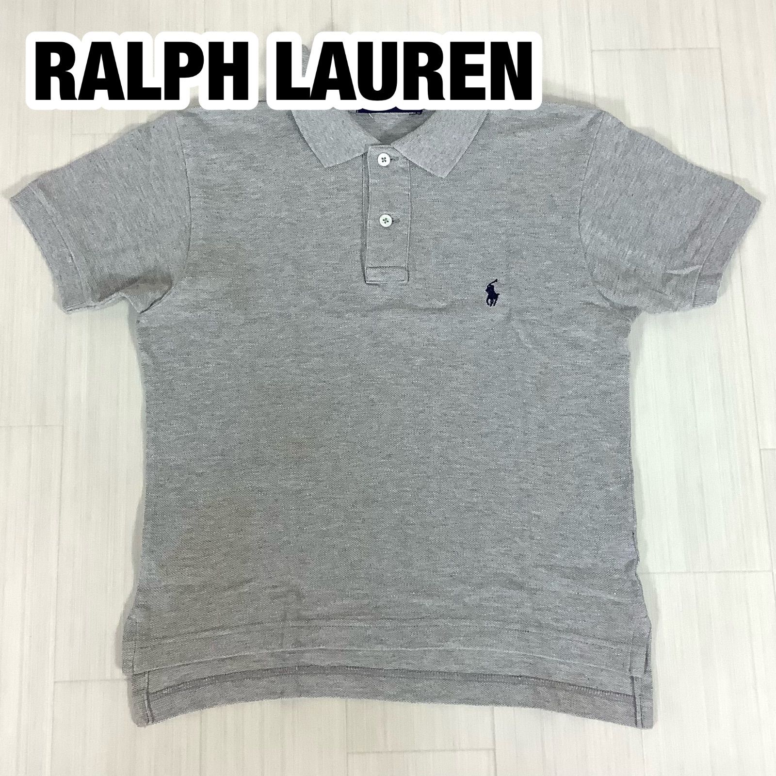 B!] RALPH LAUREN ラルフローレン 刺繍ポニー 半袖ポロシャツ M 霜降り