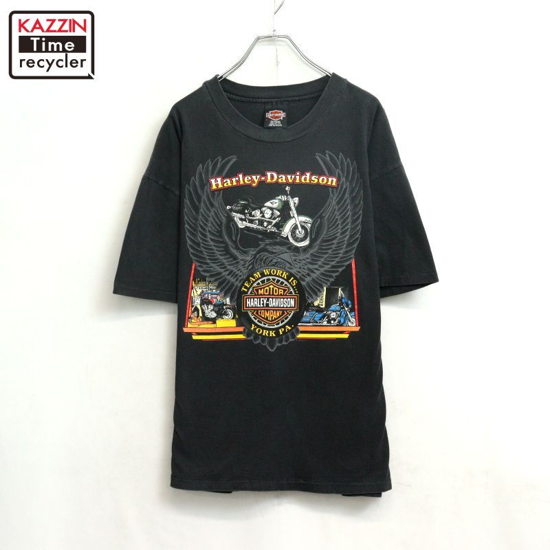90s USA製 vintage HARLEY DAVIDSON イーグル 半袖Tシャツ メンズ