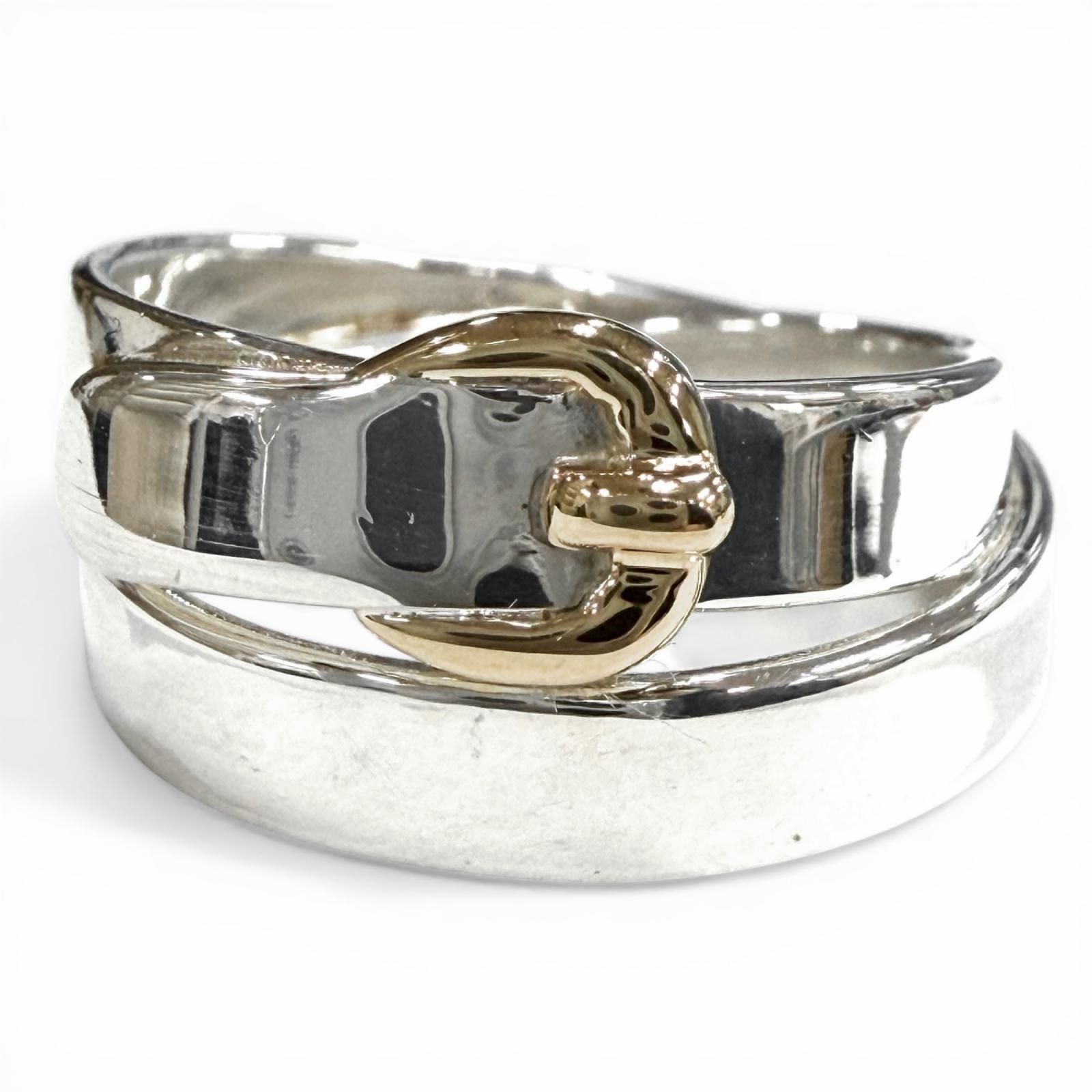極美品◇HERMES エルメス ダブルトゥルーリング 925 18K コンビ ベルト 