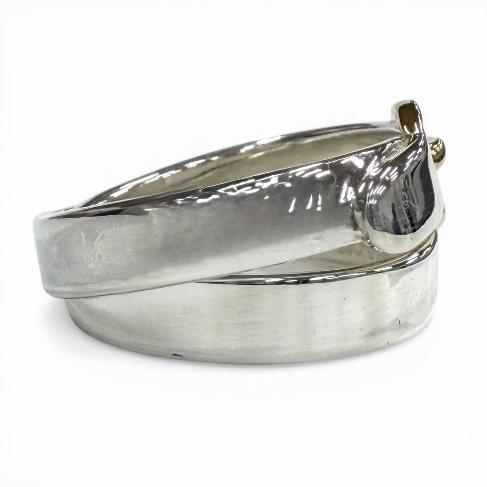 極美品◇HERMES エルメス ダブルトゥルーリング 925 18K コンビ ベルト 