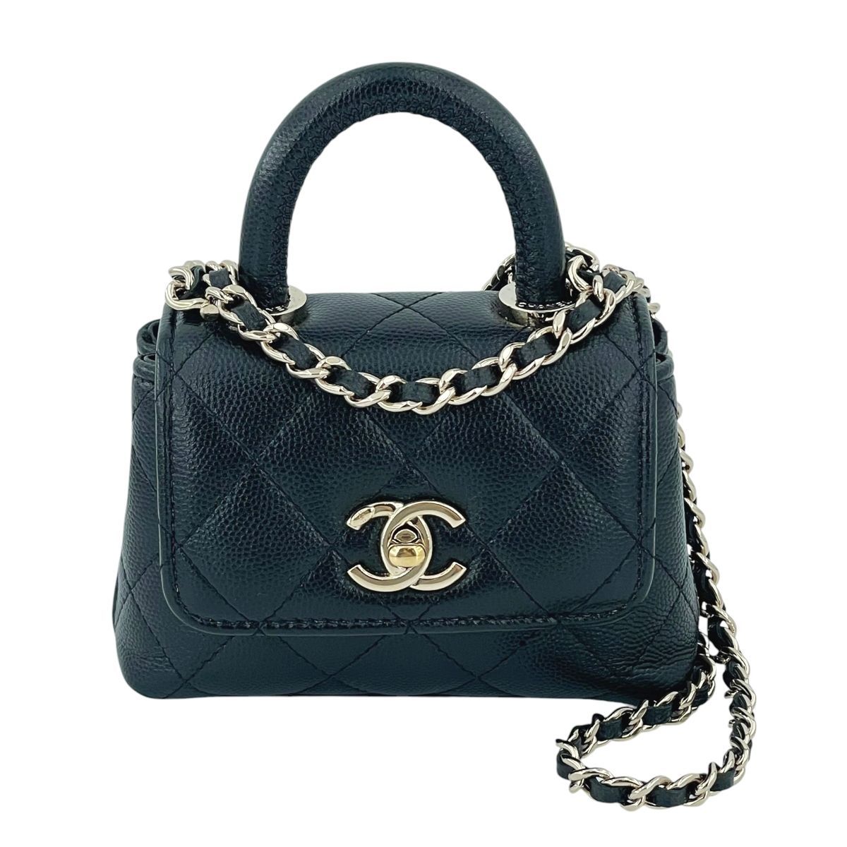 中古】 CHANEL シャネル マトラッセ ココハンドル マイクロ AP4245 