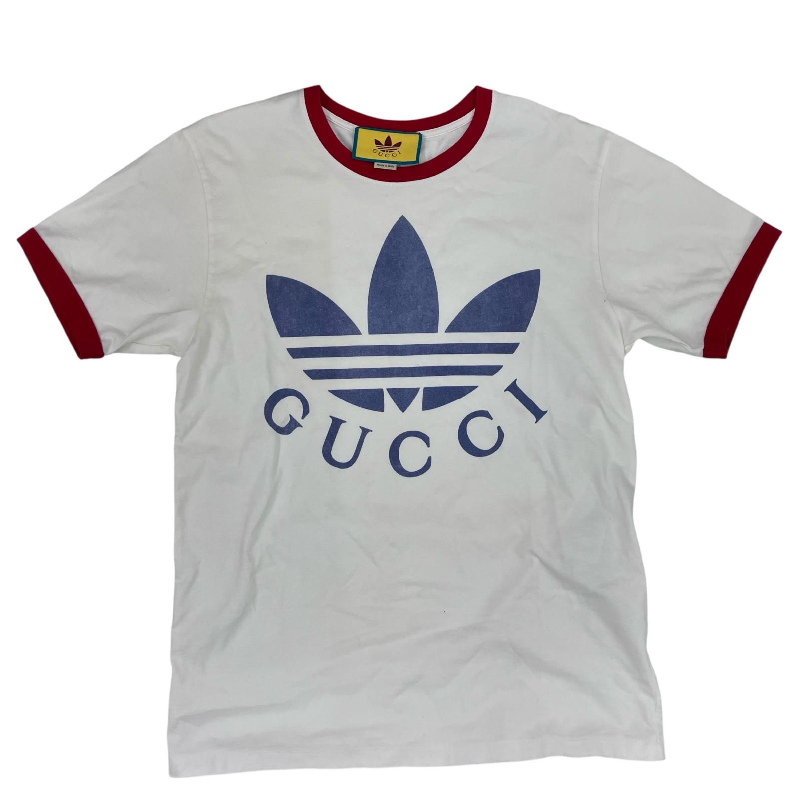 186005 GUCCI グッチ XSサイズ Tシャツ adidas コラボ ホワイト メンズ