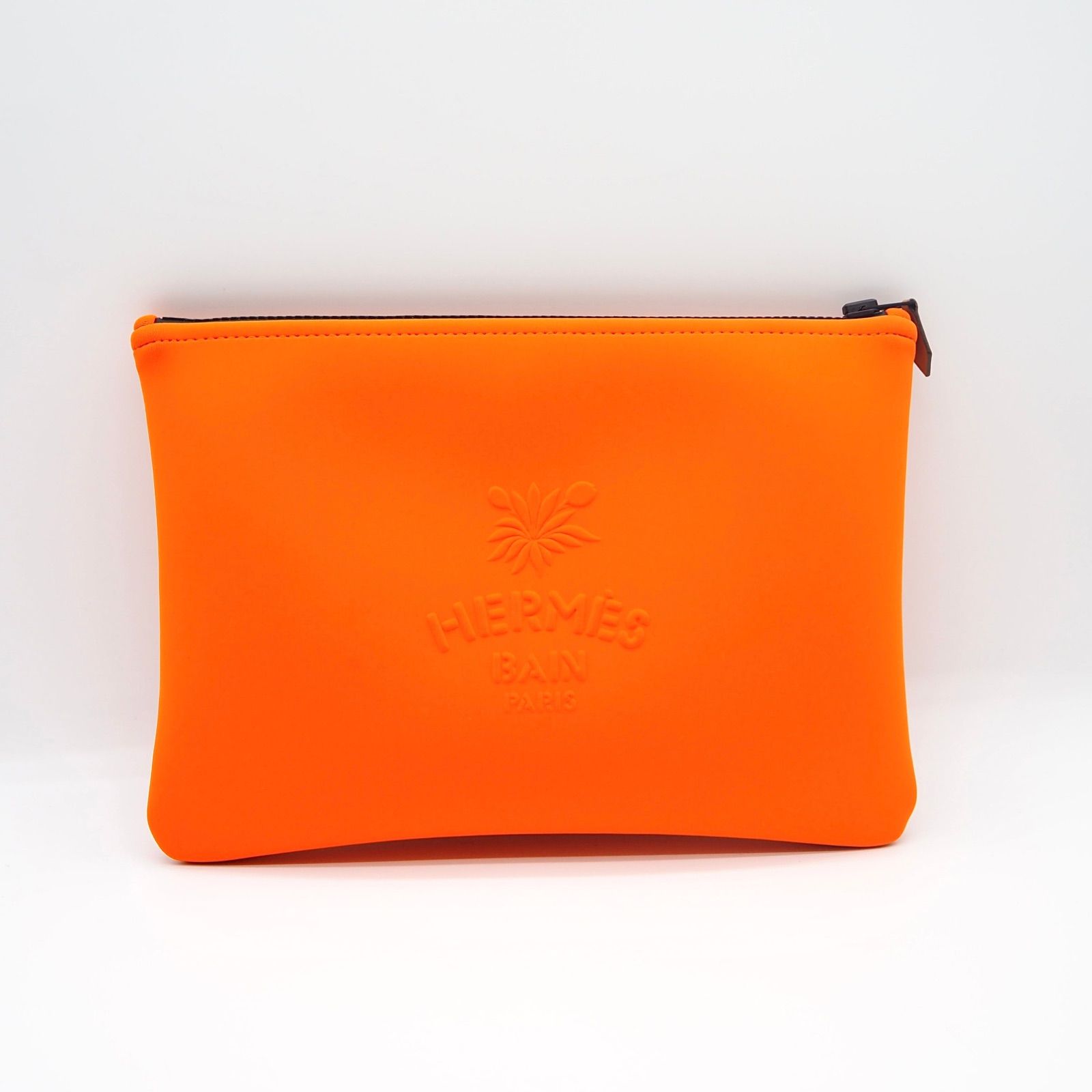 HERMES ネオバン・レオパード MM ポーチ ネオプレン オレンジ エルメス