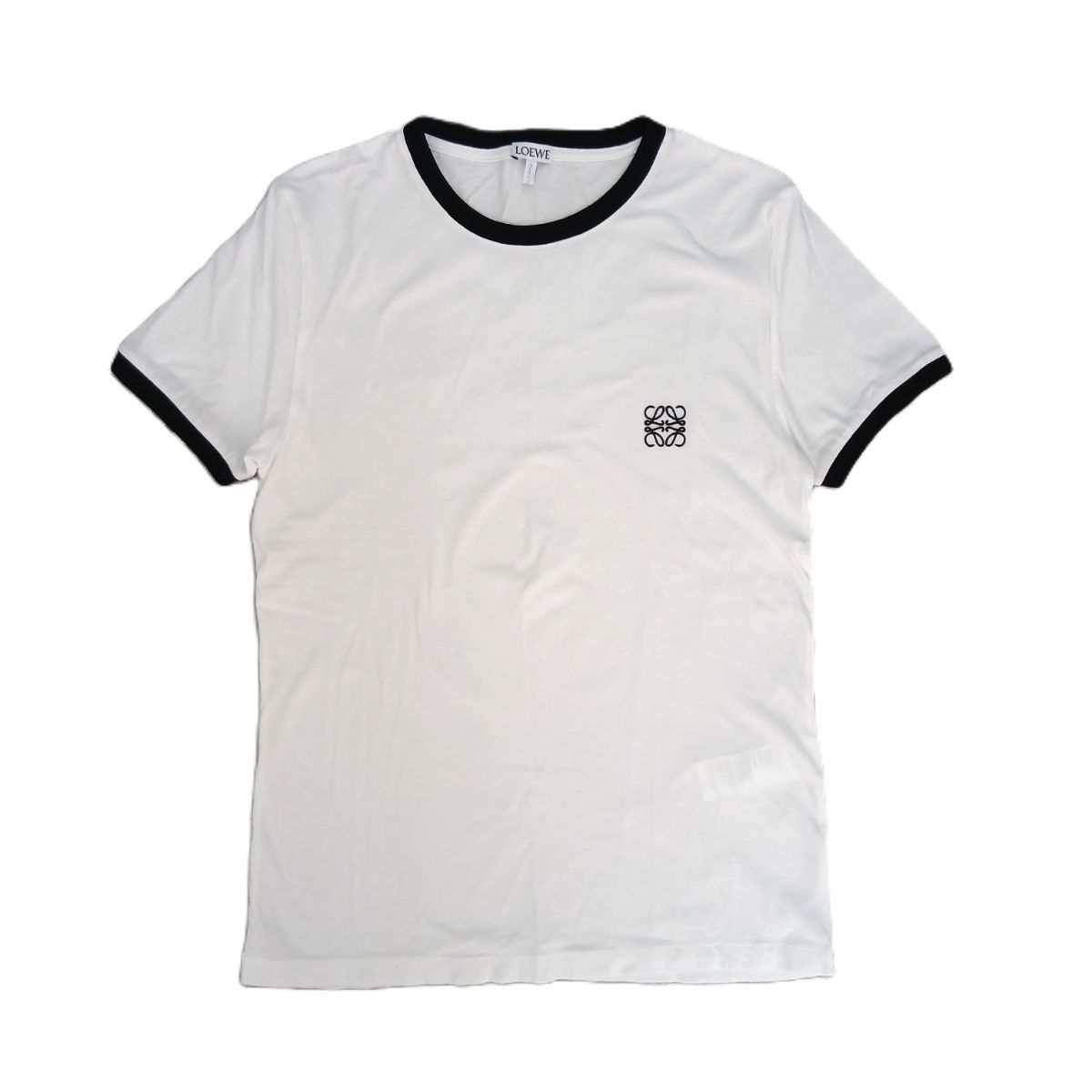 LOEWE ロエベ アナグラム 刺繍 クルーネック リンガー 半袖Tシャツ 
