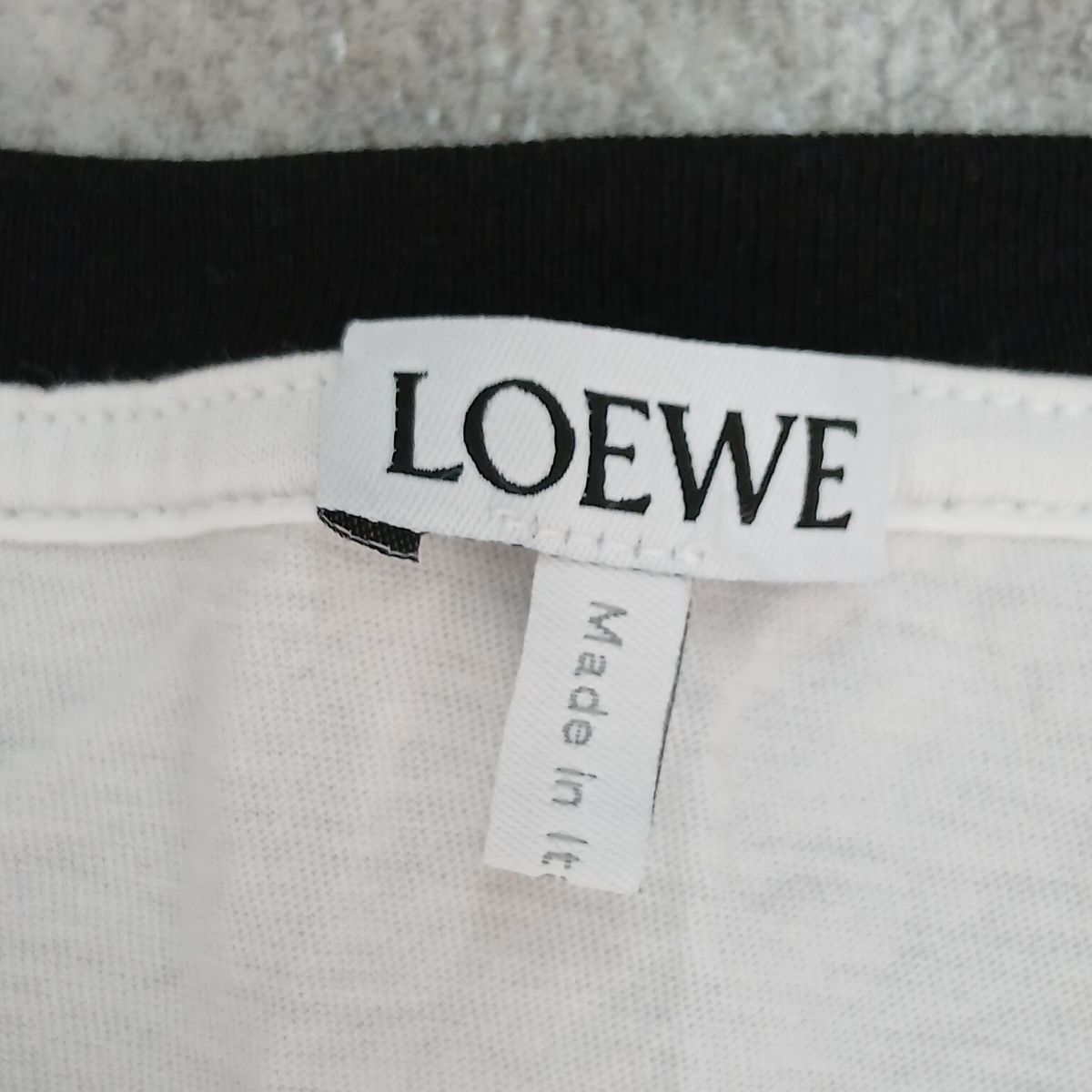 LOEWE ロエベ アナグラム 刺繍 クルーネック リンガー 半袖Tシャツ 