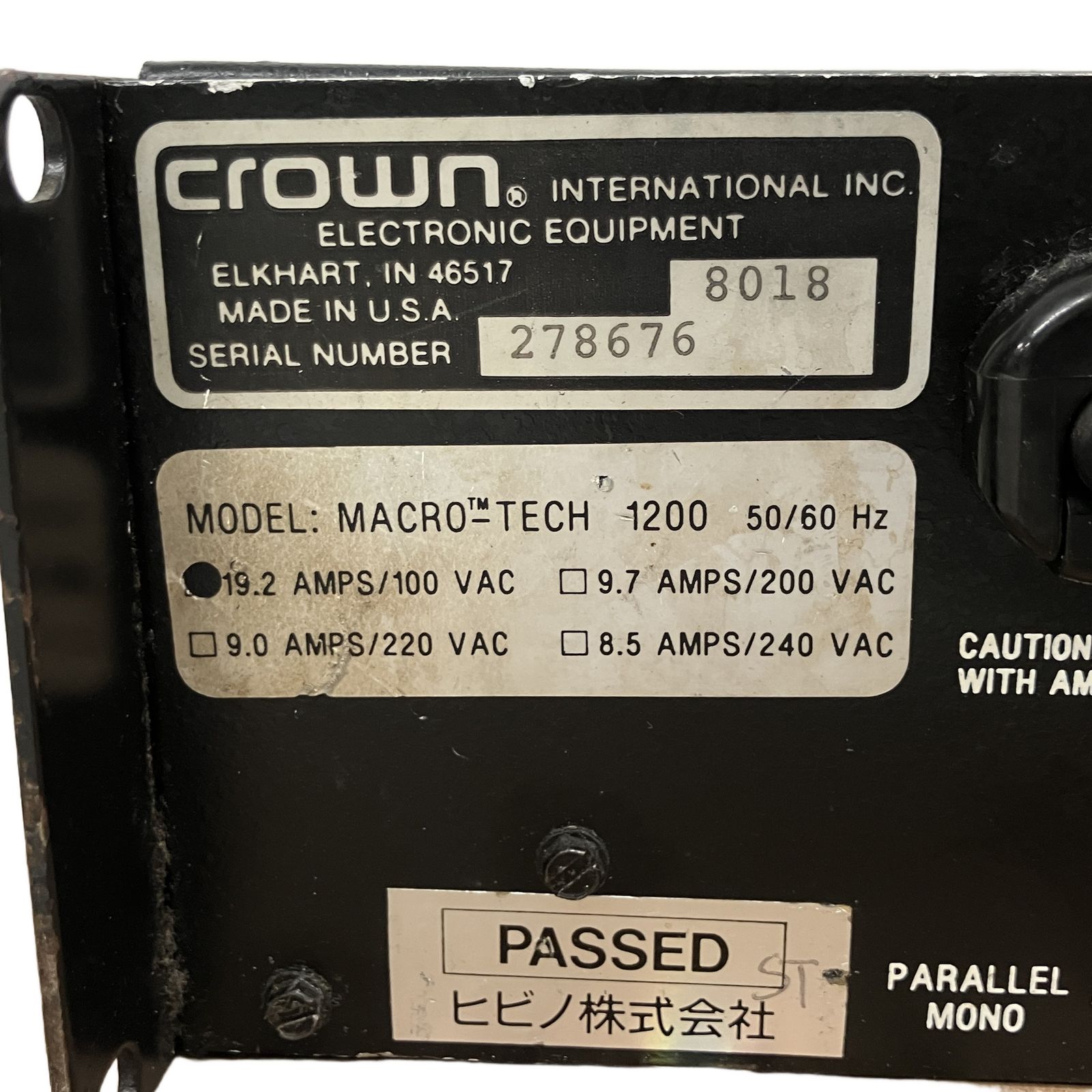 AMCRON MACRO-TECH 1200 2CH パワーアンプ 中古 Y11235364 - メルカリ