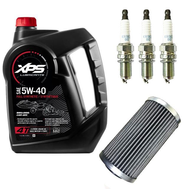 SEA-DOO（シードゥ） 4ストローク 325馬力用 メンテナンスセット *オイル3.7L×1本+社外品フィルター+プラグ（KR9EI8G）×3