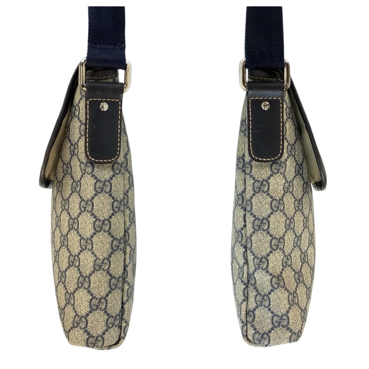 GUCCI グッチ グレー ネイビー GGスプリームキャンバス 223666