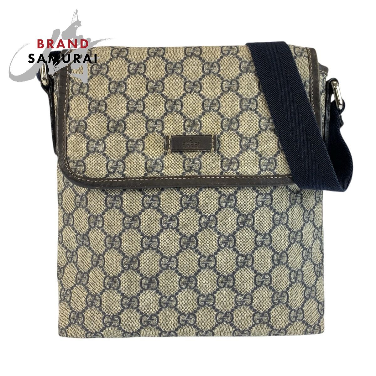 GUCCI グッチ グレー ネイビー GGスプリームキャンバス 223666