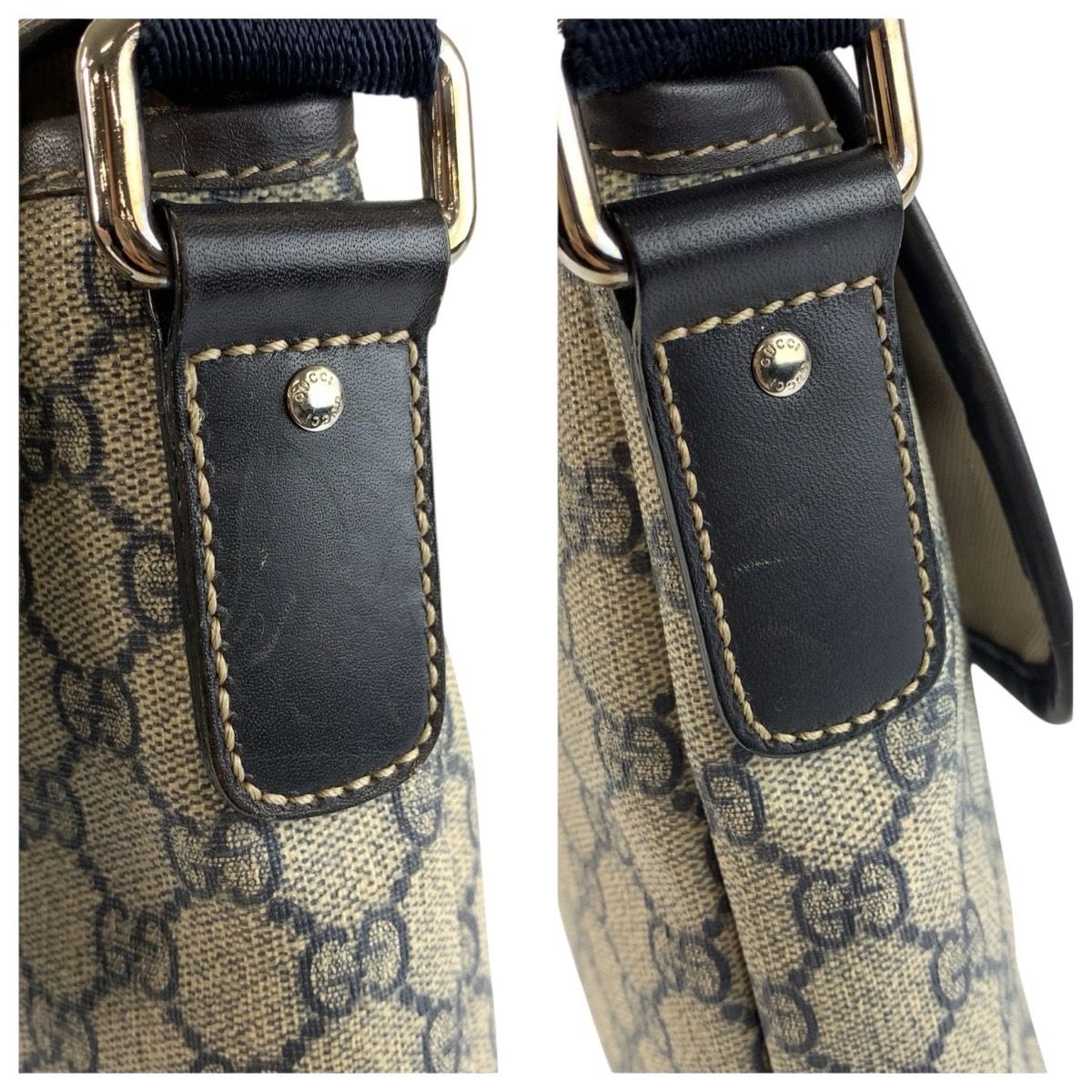 GUCCI グッチ グレー ネイビー GGスプリームキャンバス 223666