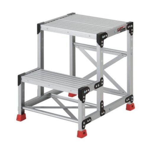 トラスコ中山(TRUSCO)作業用踏台アルミ製?高強度タイプ2段ホワイト天板寸法500x400mm天板高さ0.6mTSF-256