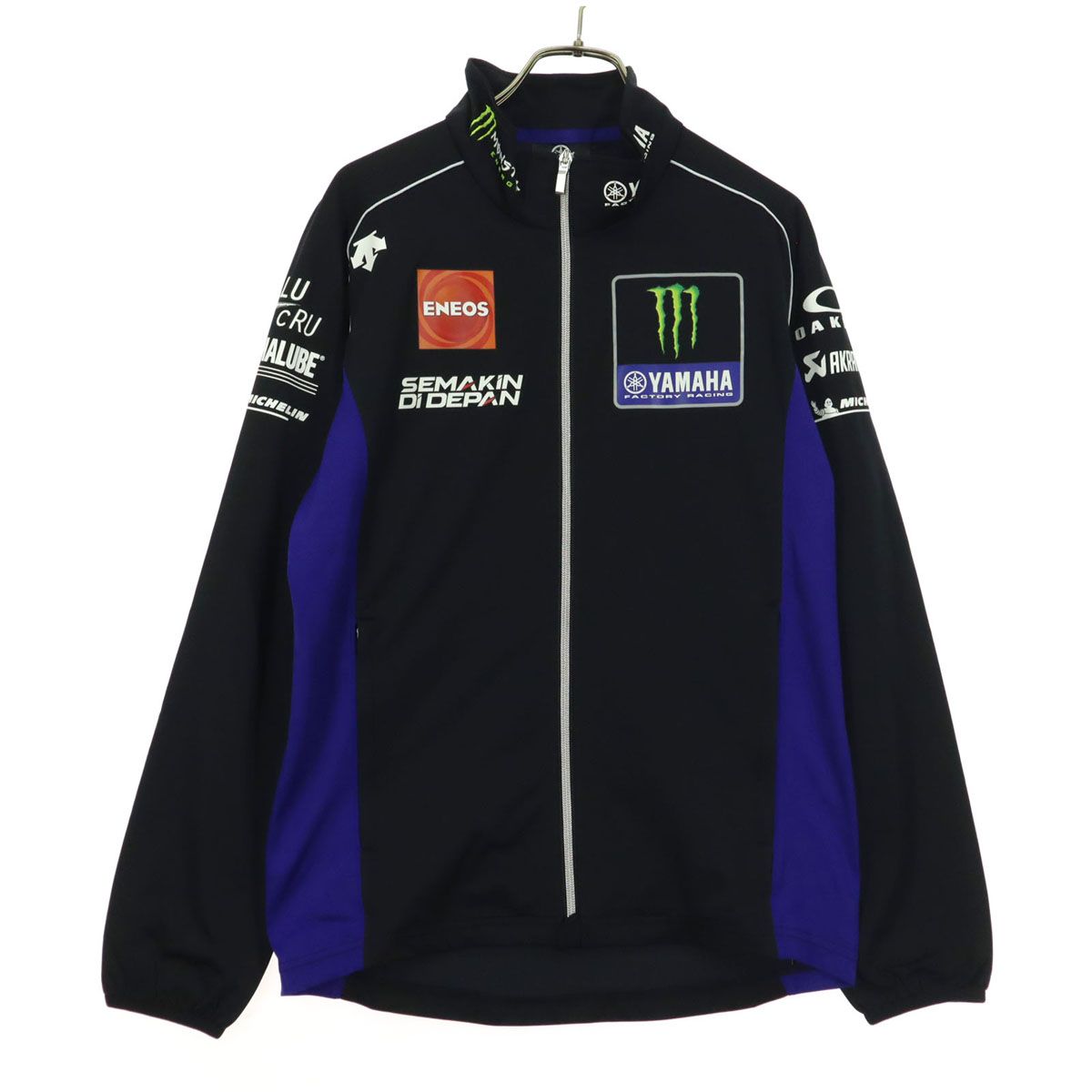 古着 未使用 YAMAHA ヤマハ 2021年 モンスターエナジー Moto GP プリント 長袖 オフィシャルウェア ジャケット S ブラック レーシング メンズ 未使用 YAMAHA ヤマハ 2021年 モンスターエナジー Moto GP プリント