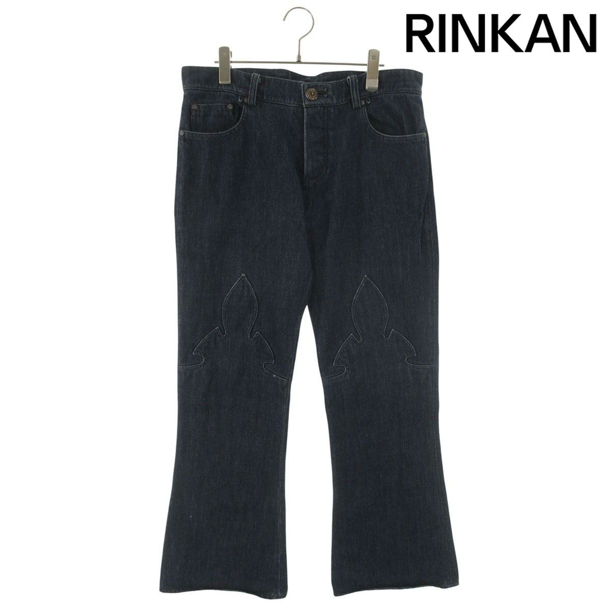 クロムハーツ DNM PANTS CRS BTN INDIGO クロスボールボタンフレアニー 