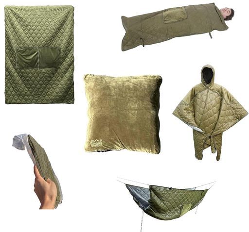 TravelerOutdoor防災用品多機能防災クッションポンチョブランケットシート寝袋パーテーションアンダーキルト保温防風撥水避難所