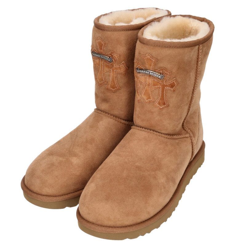クロムハーツ ×アグ UGG UGG/アグ 3クロスパッチ装飾ムートンレザー