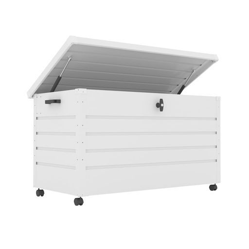 【ホワイト】OSJ物置屋外ベンチ収納ボックス収納庫小型耐荷重150kg置き配ストッカー物置屋外収納庫ゴミ箱ボックス大容量収納ケー