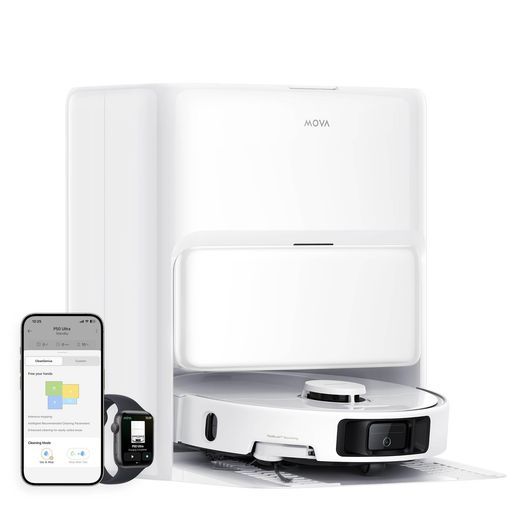 MOVAP50Ultraロボット掃除機全自動伸縮可能なモップ・サイトブラシ19000Paの吸引力75°Cの温水モップ自動洗浄・乾燥機能自動ゴミ