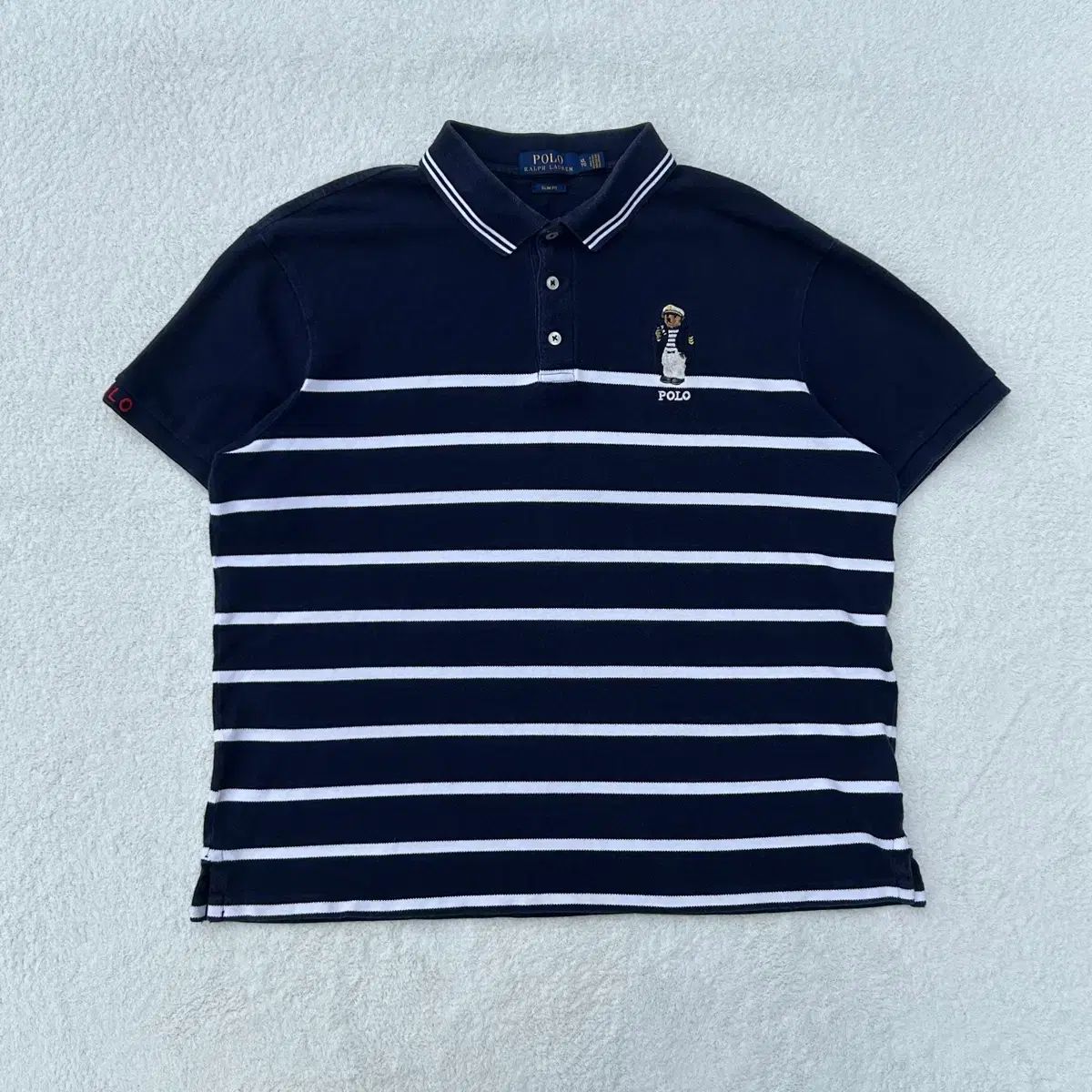POLO RALPH LAUREN ネイビー ストライプ クマ 半袖 PK 【公式通販】