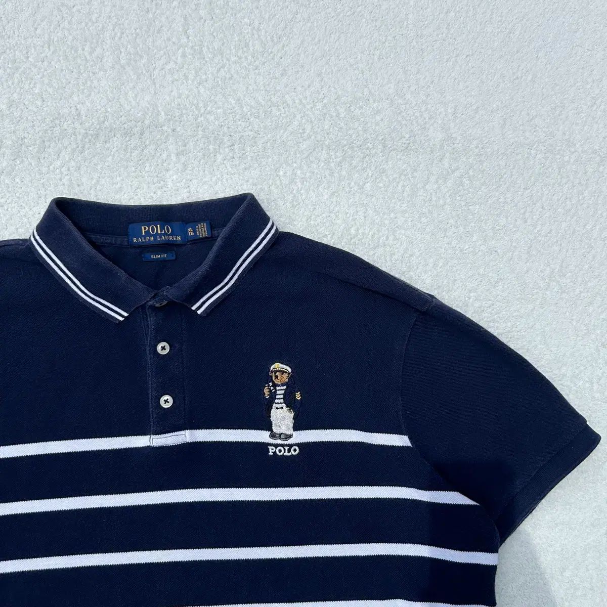 POLO RALPH LAUREN ネイビー ストライプ クマ 半袖 PK 【公式通販】