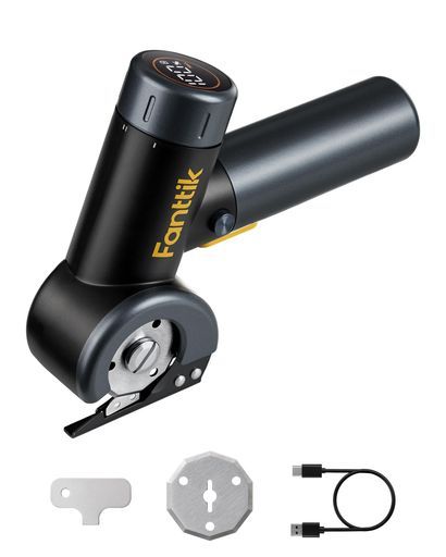 FanttikC8Nano電動カッター3.7Vコードレス電動ハサミLEDディスプレイ充電式段ボールカッター替刃2枚付簡単ブレード交換機能LEDラ