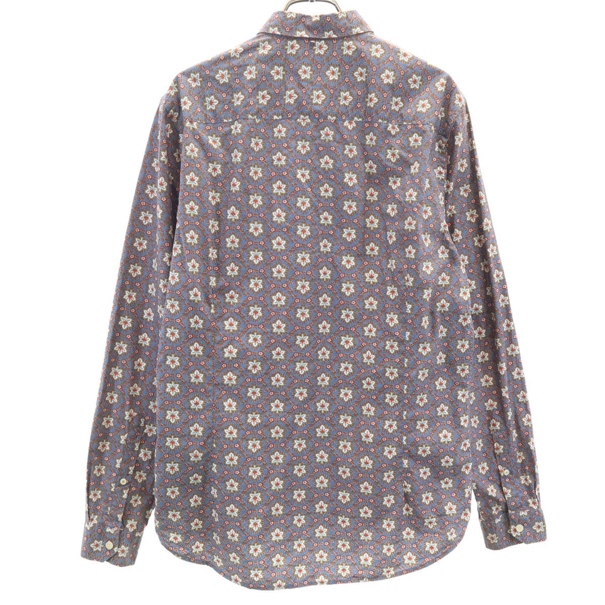 Pretty Green プリティーグリーン 花柄 長袖 コットンシャツ 4 ブルー 