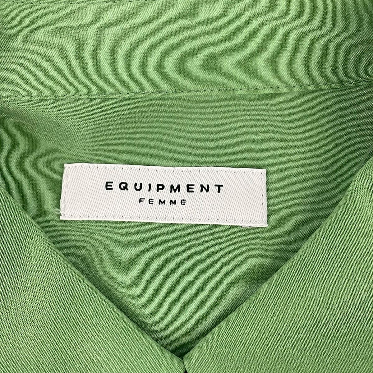 EQUIPMENT(エキプモン) 長袖シャツブラウス レディース美品 - グリーン 
