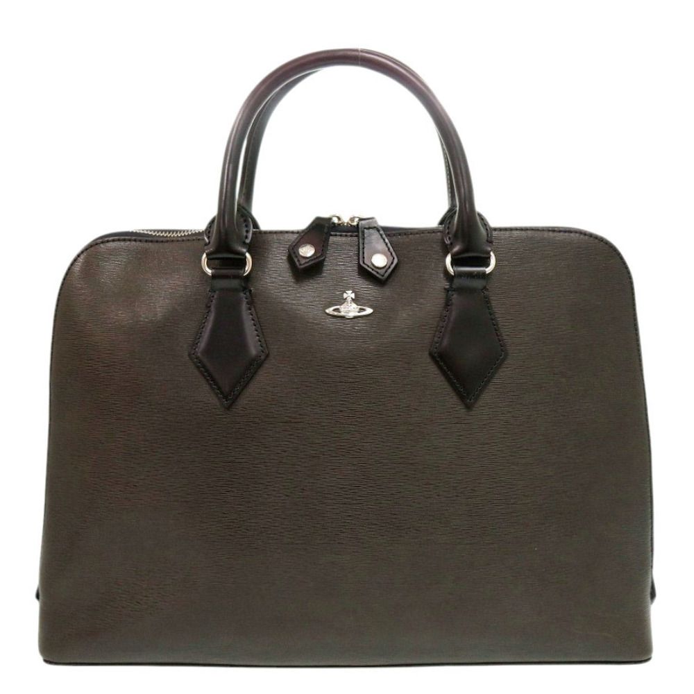 Good Condition Vivienne Westwood Orb ADVAN Advan Leather Brown Briefcase Business Bag Handbag 0960 Vivienne Westwood
