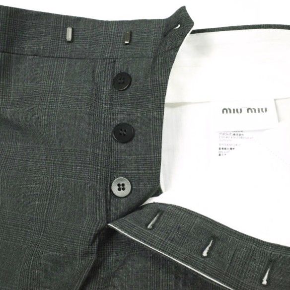 新品 MIU MIU ミュウミュウ トロピカルウール グレンチェック