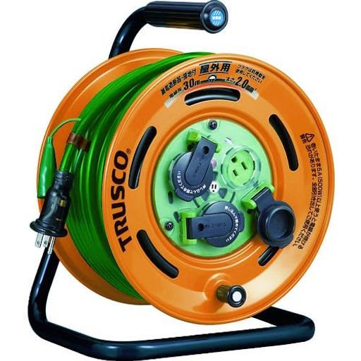 TRUSCO(トラスコ)屋外型コードリール30m防雨型ブレーカー漏電防止付きTBE-30KCx2【ケース販売】