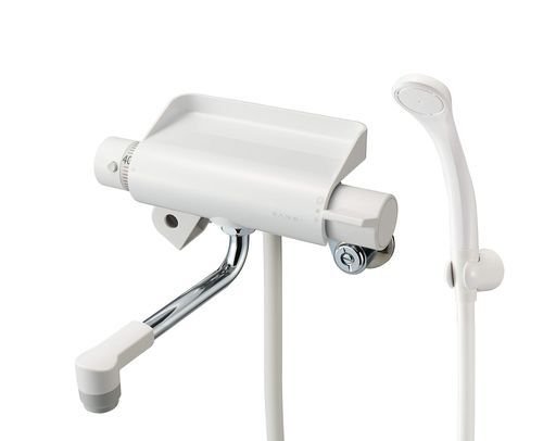 SANEI(サンエイ)サーモシャワー混合栓お風呂用25%節水シャワー一定温度キープ小物が置けるトレー付き寒冷地仕様ラクナーレSK1821