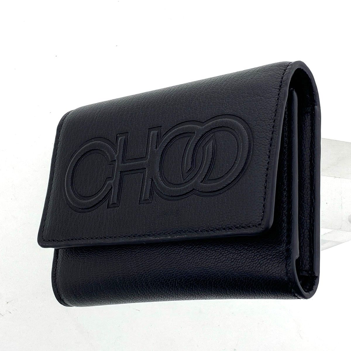 【新品未使用】ジミーチュウ　長財布　JCロゴ　ロゴ刻印　黒 JIMMY CHOO ジミーチュウ LONI ロニ ロゴ コンパクトウォレット 三