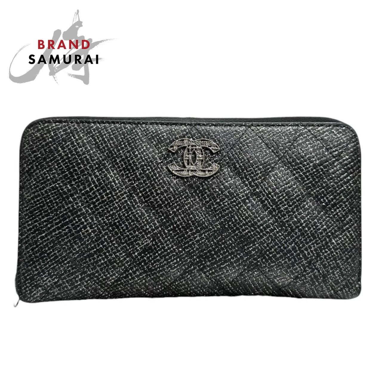 CHANEL シャネル マトラッセ ブラック シルバー金具 レザー 長財布