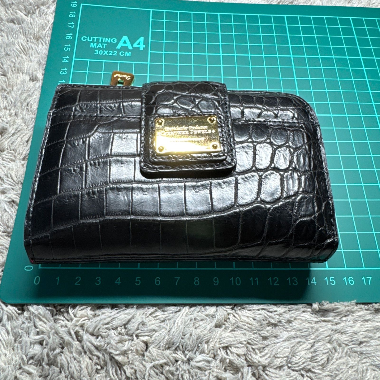 美品】LEATHER JEWELS レザージュエルズ 二つ折り財布 レザー ブラック