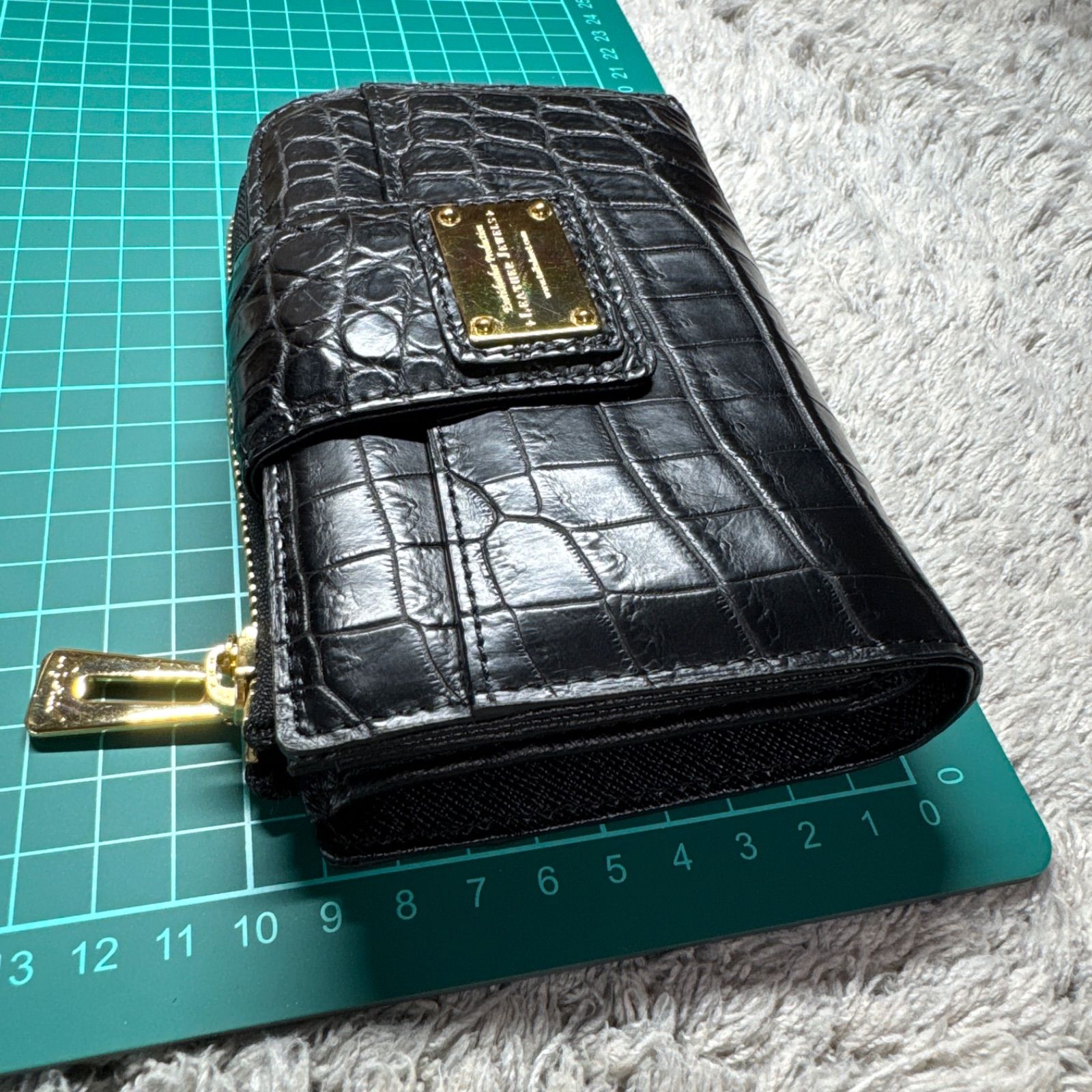 美品】LEATHER JEWELS レザージュエルズ 二つ折り財布 レザー ブラック